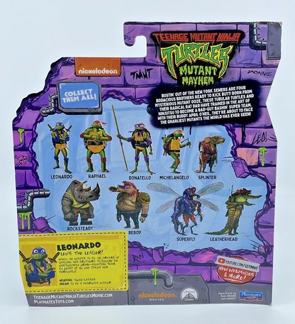 TMNT Mutant Mayhem Leo 4.5" Action Figure Playmates with Figure Protector