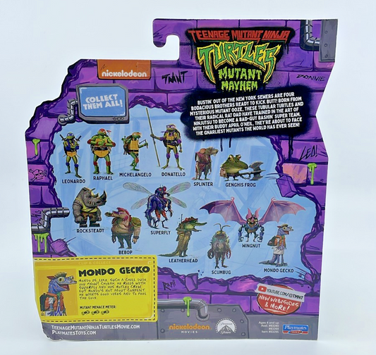 TMNT Mutant Mayhem Mondo Gecko  Action Figure 2023 with Figure Protector