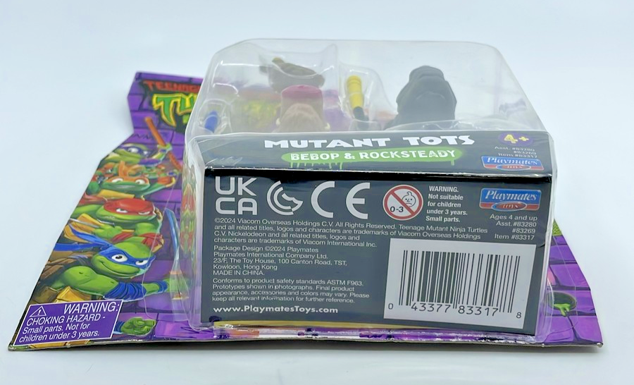 TMNT Mutant Mayhem Mutant Tots Bebop & Rocksteady Figures with Figure Protector