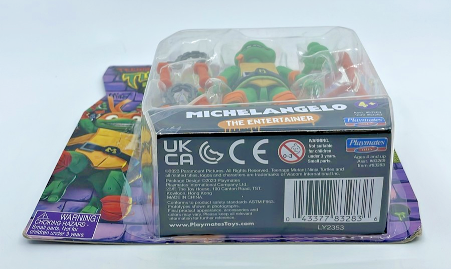 TMNT Mutant Mayhem Michelangelo Action Figure with Figure Protector