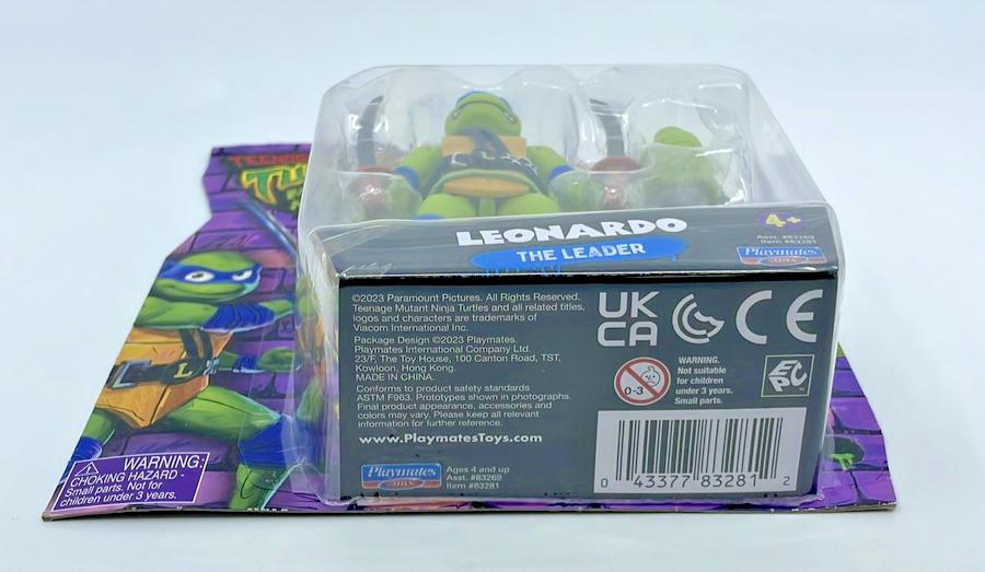 TMNT Mutant Mayhem Leo 4.5" Action Figure Playmates with Figure Protector