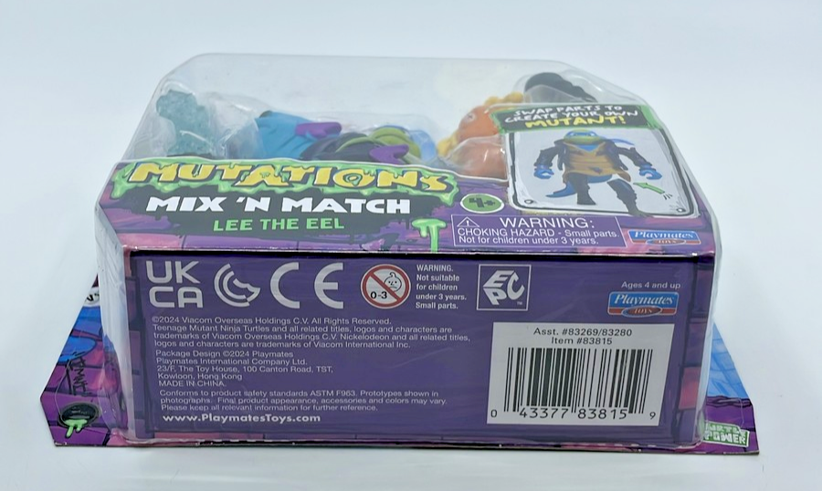 TMNT Mutations Mix N' Match Lee The Eel Figure Playmates with Figure Protector