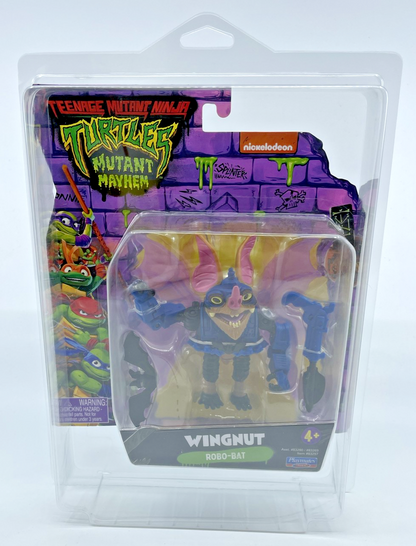 TMNT Mutant Mayhem Wingnut Robo-Bat Figure Playmates with Figure Protector