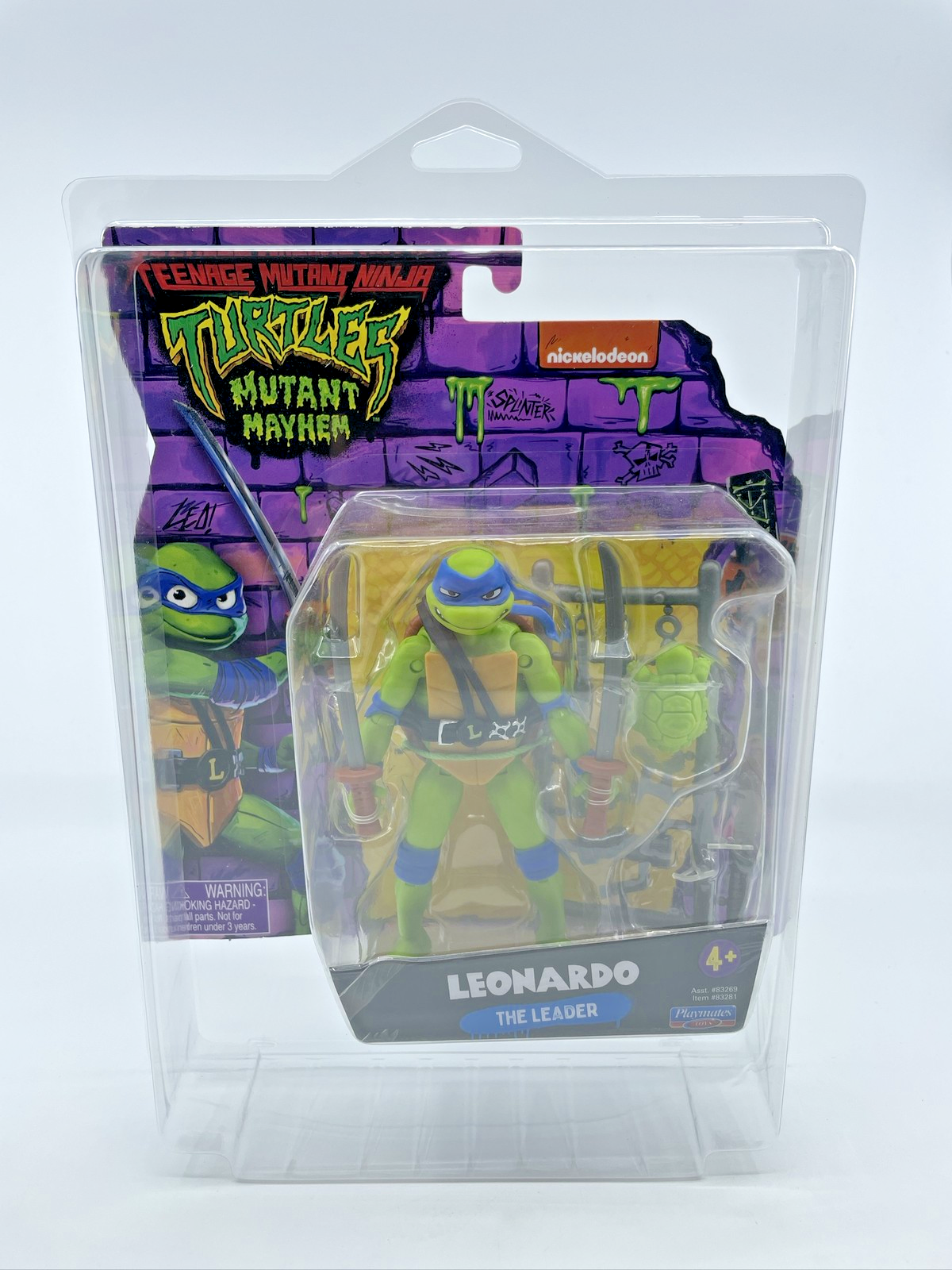 TMNT Mutant Mayhem Leo 4.5" Action Figure Playmates with Figure Protector