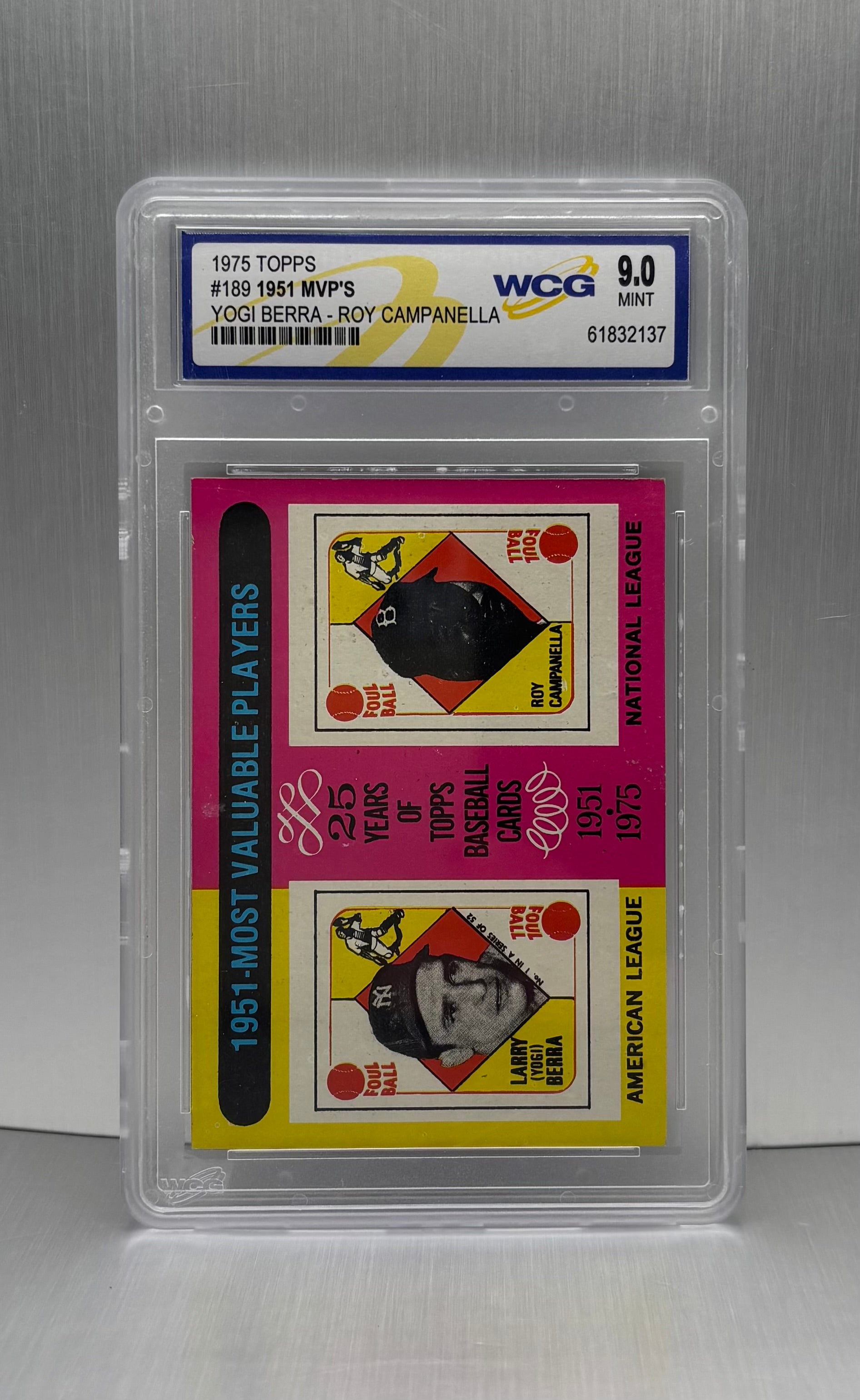 1975 Topps #189 1951 MVP'S Yogi Berra - Roy Campanella WCG 9