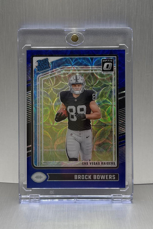 2024 panini Donruss Optic Rated Rookie Blue Scope Prizm #215 Brock Bowers  Rookie Card