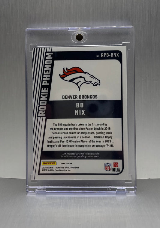 2024 Donruss Optic - Bo Nix RC #RPB-BNX- Blue Hyper Rookie Phenom Patch