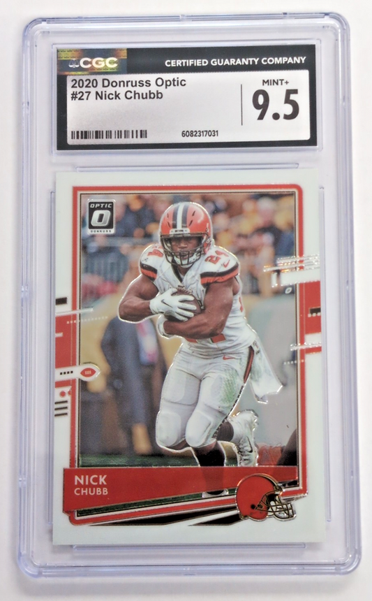 2020 - NFL Donruss Optic - Nick Chubb 27 CGC 9.5 Mint+