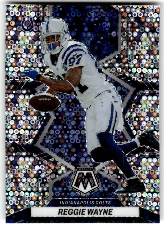 2022 Panini Mosaic #241 Reggie Wayne Mosaic No Huddle Silver