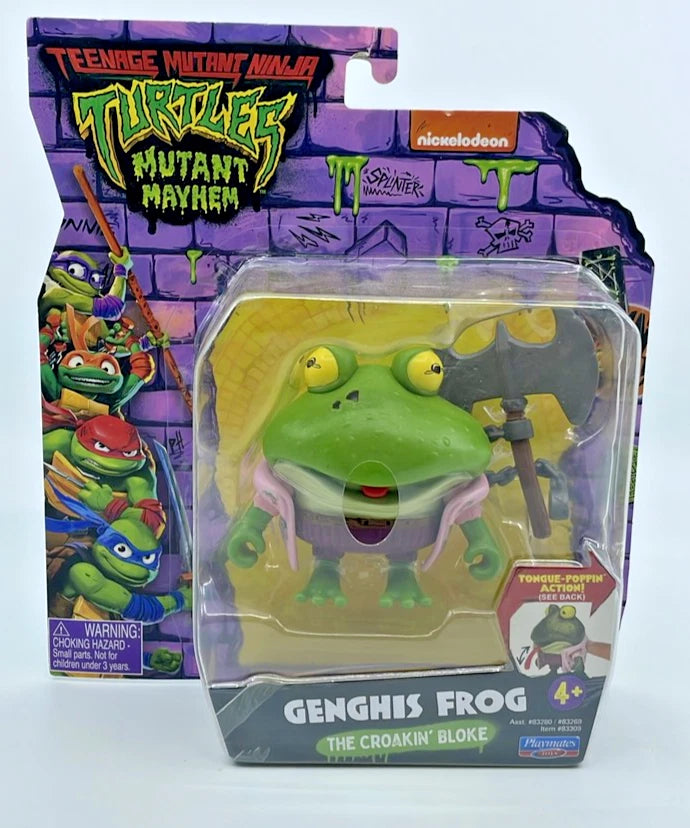TMNT Mutant Mayhem Genghis Frog Action Figure with Figure Protector