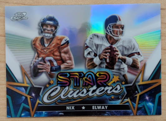 2024 - NFL Topps Cosmic Chrome - Bo Nix John Elway SCL-13 Star Clusters