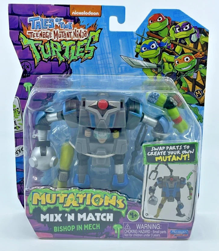 TMNT Mutations Mix 'N Match Bishop Mech Figure with Figure Protector