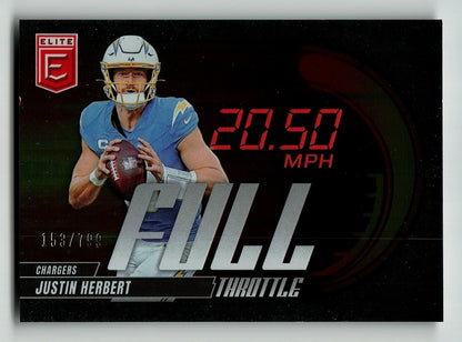2025 Donruss Elite Full Throttle Justin Herbert 153/799 Los Angeles Chargers #20