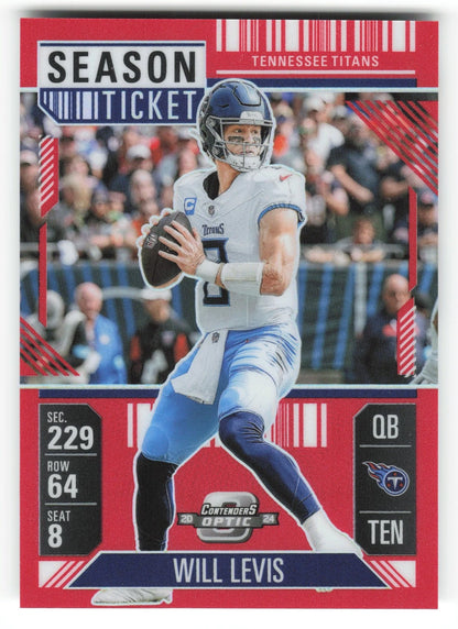 2024 Panini Contenders Optic Will Lsevis Tennessee Titans