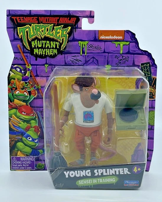 TMNT Mutant Mayhem Young Splinter Figure 2024 /w Figure Protector