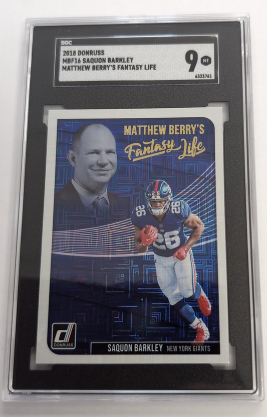 2018 - NFL Donruss Fantasy Life - Saquon Barkley MBF16 SGC 9