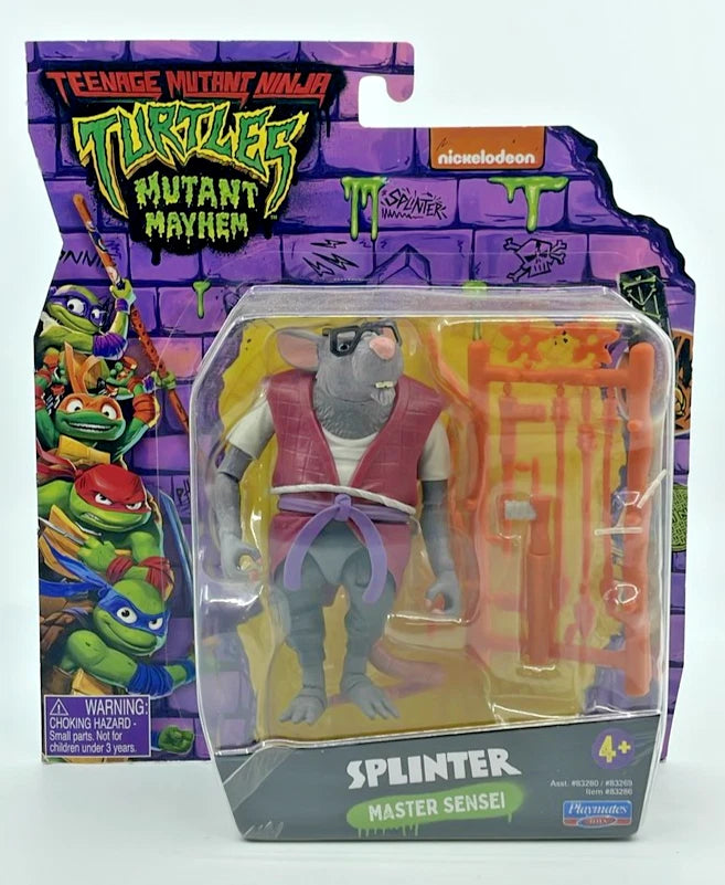 TMNT Mutant Mayhem Splinter Master Sensei Figure with Figure Protector