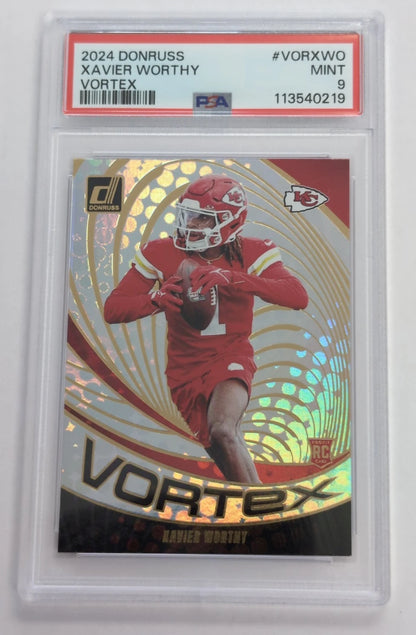 2024 - NFL Donruss Vortex - Xavier Worthy VOR-XWO RC PSA 9