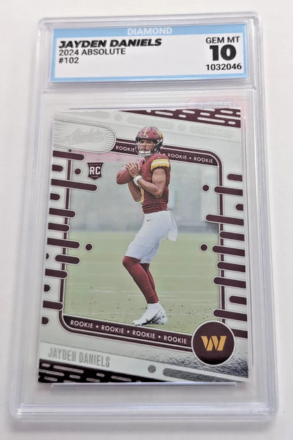 2024 - NFL Absolute - Jayden Daniels 102 RC Diamond 10 GEM MT