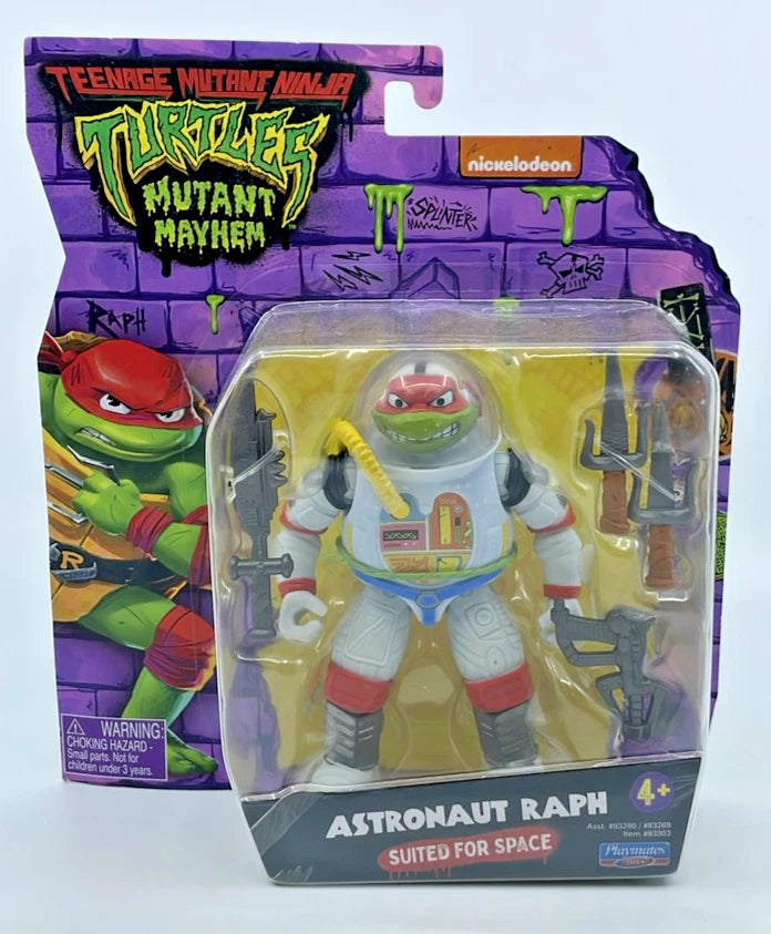 TMNT Mutant Mayhem Astronaut Raph Figure Playmates with Figure Protector