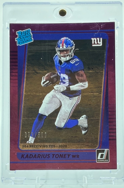 2021 Panini Donruss - Rated Rookie Kadarius Toney #264 Season Stat Line /500