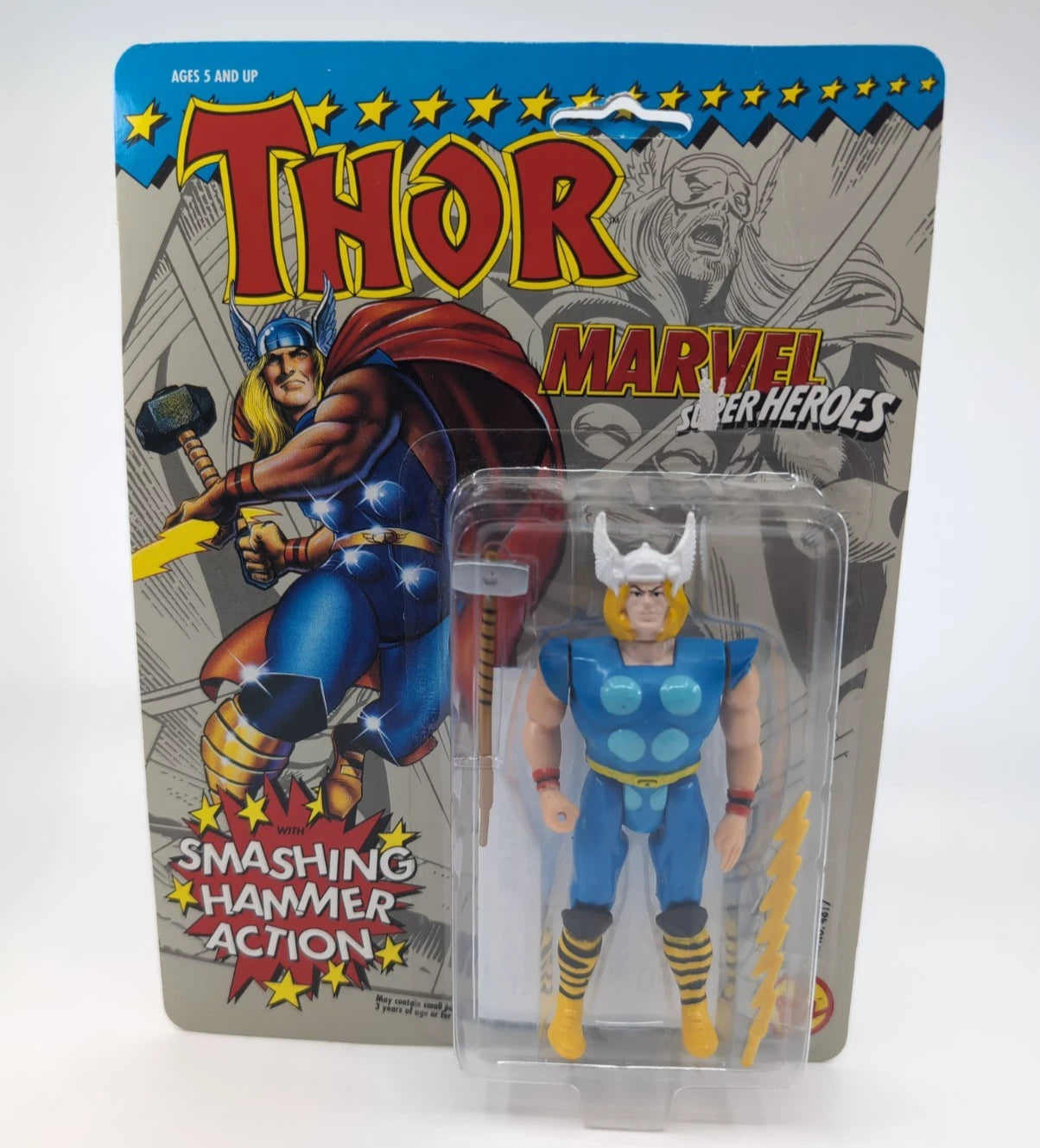 1991 - Marvel Super Heroes - Thor Smashing Hammer Action - Toy Biz