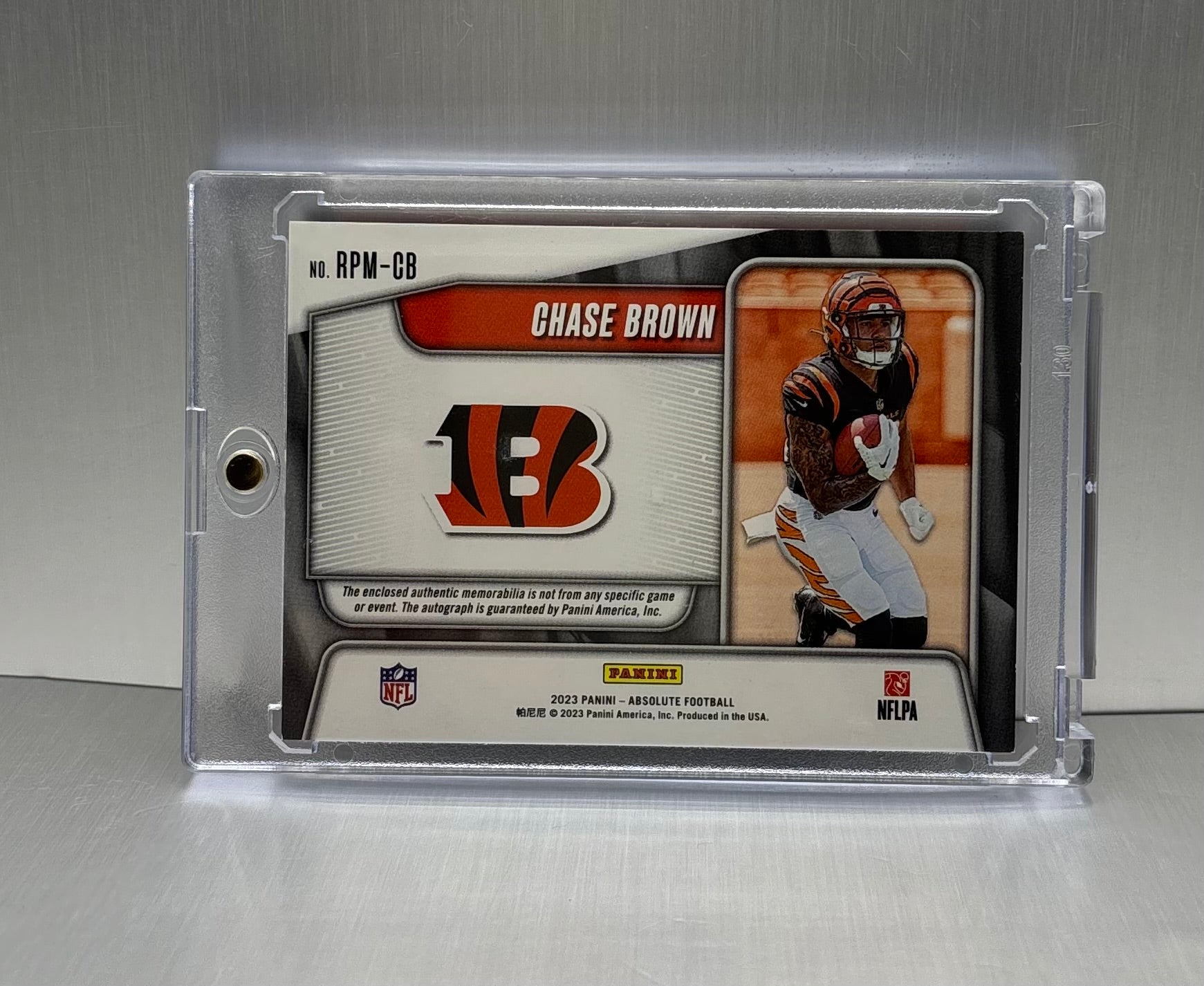 2023 Panini Absolute Rookie Premier #RPM-CB Chase Brown Triple Patch Auto /399