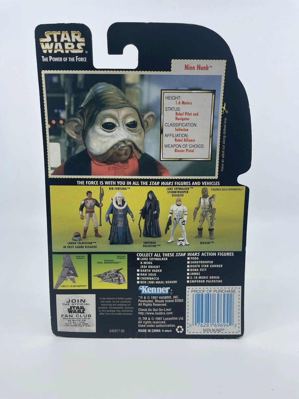 1997 - Star Wars Power Of The Force - Nien Nunb - Kenner/Hasbro Figure