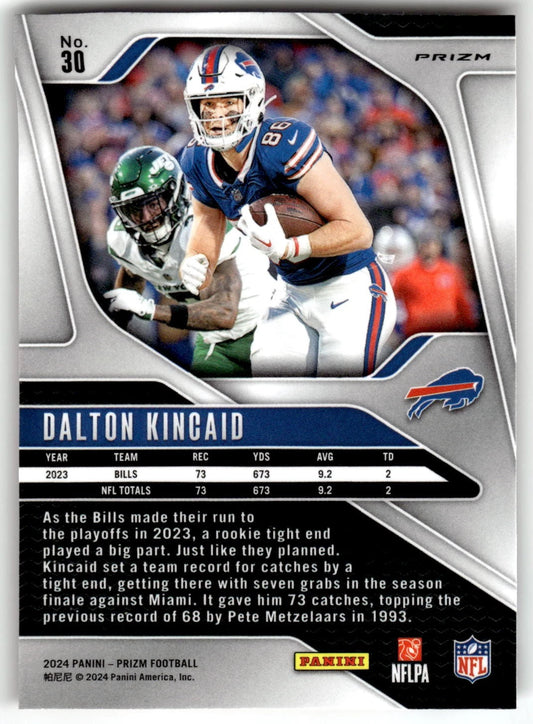 2024 Panini Prizm #30 Dalton Kincaid Red Sparkle