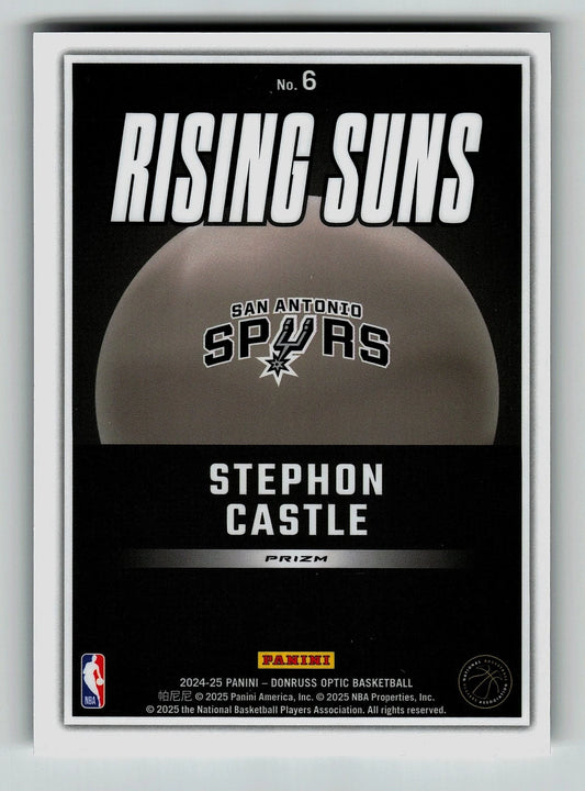 2024-25 Panini Optic Rising Stars Stephon Castle San Antonio Spurs #6