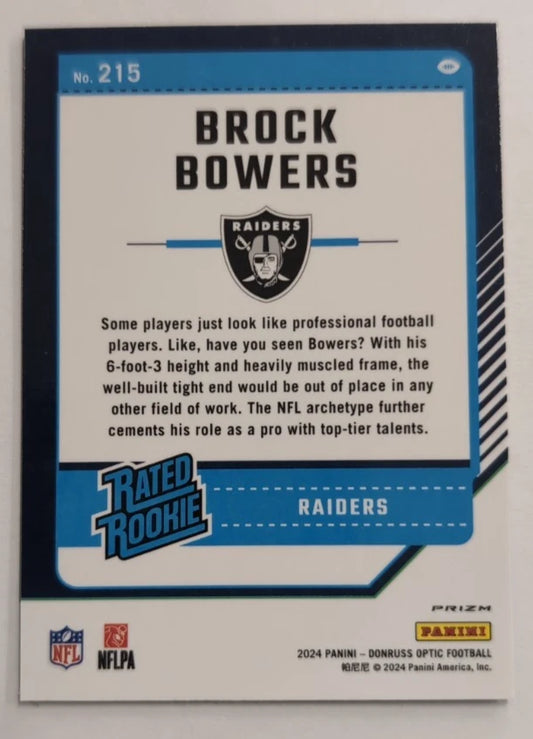 2024 - NFL Donruss Optic Blue Scope - Brock Bowers 215 Rated Rookie
