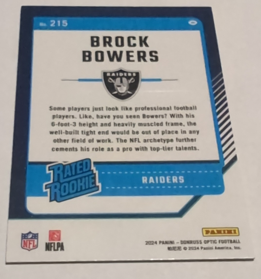 2024 - NFL Donruss Optic Rated Rookie Holo - Brock Bowers 215 Rookie
