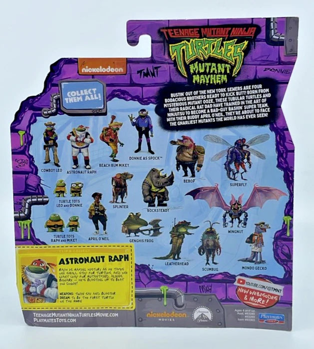 TMNT Mutant Mayhem Astronaut Raph Figure Playmates with Figure Protector