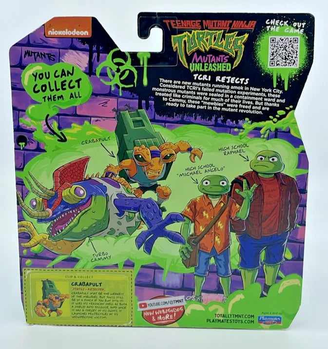 TMNT Mutants Unleashed Crabapult Figure 2024 with Figure Protector