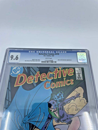 Detective Comics #570 CGC 9.6 White Pages Batman Joker Catwoman DC Comics 1987