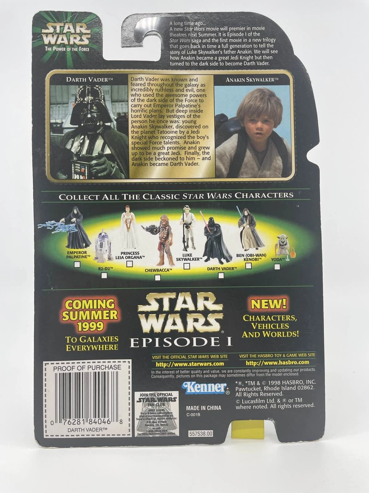 1998 - Star Wars POTF - Darth Vader Figure Ep 1 Flashback - Kenner/Hasbro