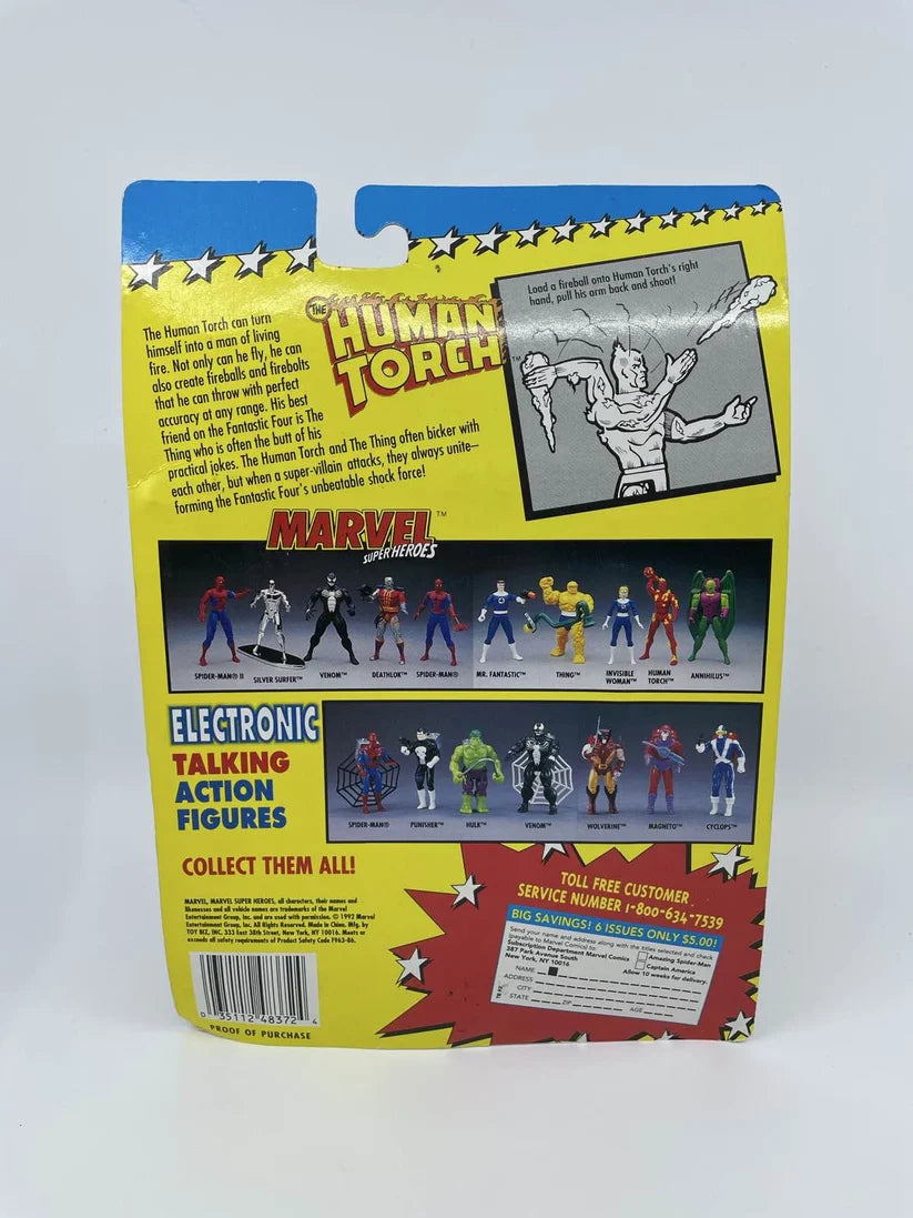 1992 - Marvel Super Heroes - Human Torch Fireball Flinging - Toy Biz