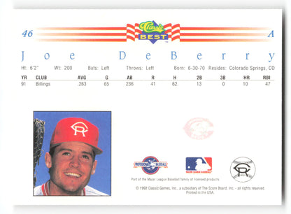 Joe DeBerry - #46 - 1992 Classic Best - MLB