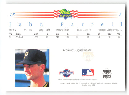 John Farrell - #17 - 1992 Classic Best - MLB