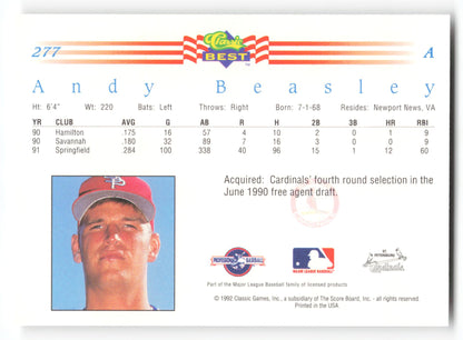 Andy Beasley - #277 - 1992 Classic Best - MLB