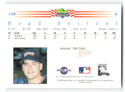 Brad Seitzer - #146 - 1992 Classic Best - MLB