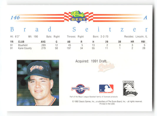 Brad Seitzer - #146 - 1992 Classic Best - MLB