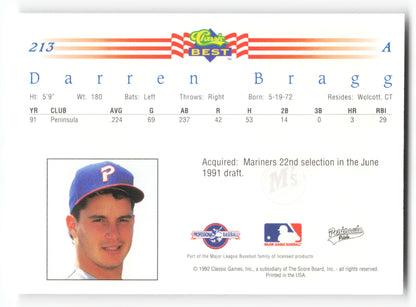 Darren Bragg - #213 - 1992 Classic Best - MLB