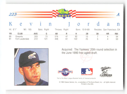 Kevin Jordan - #223 - 1992 Classic Best - MLB