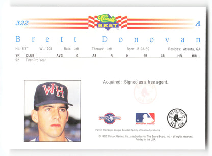 Bret Donovan - #322 - 1992 Classic Best - MLB