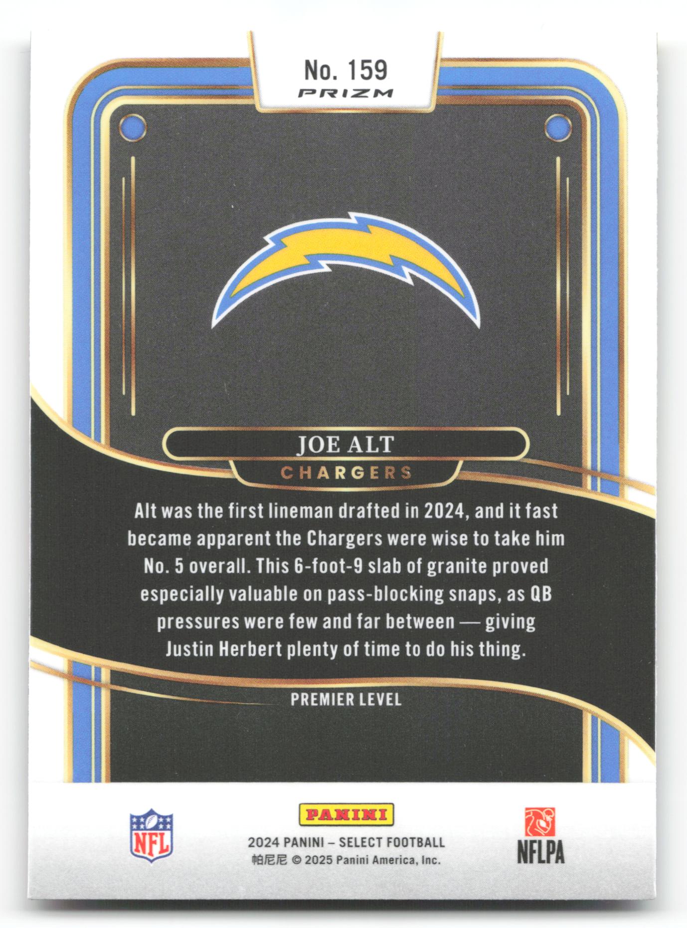 Joe Alt - #159 - 2024 Panini Select - Select