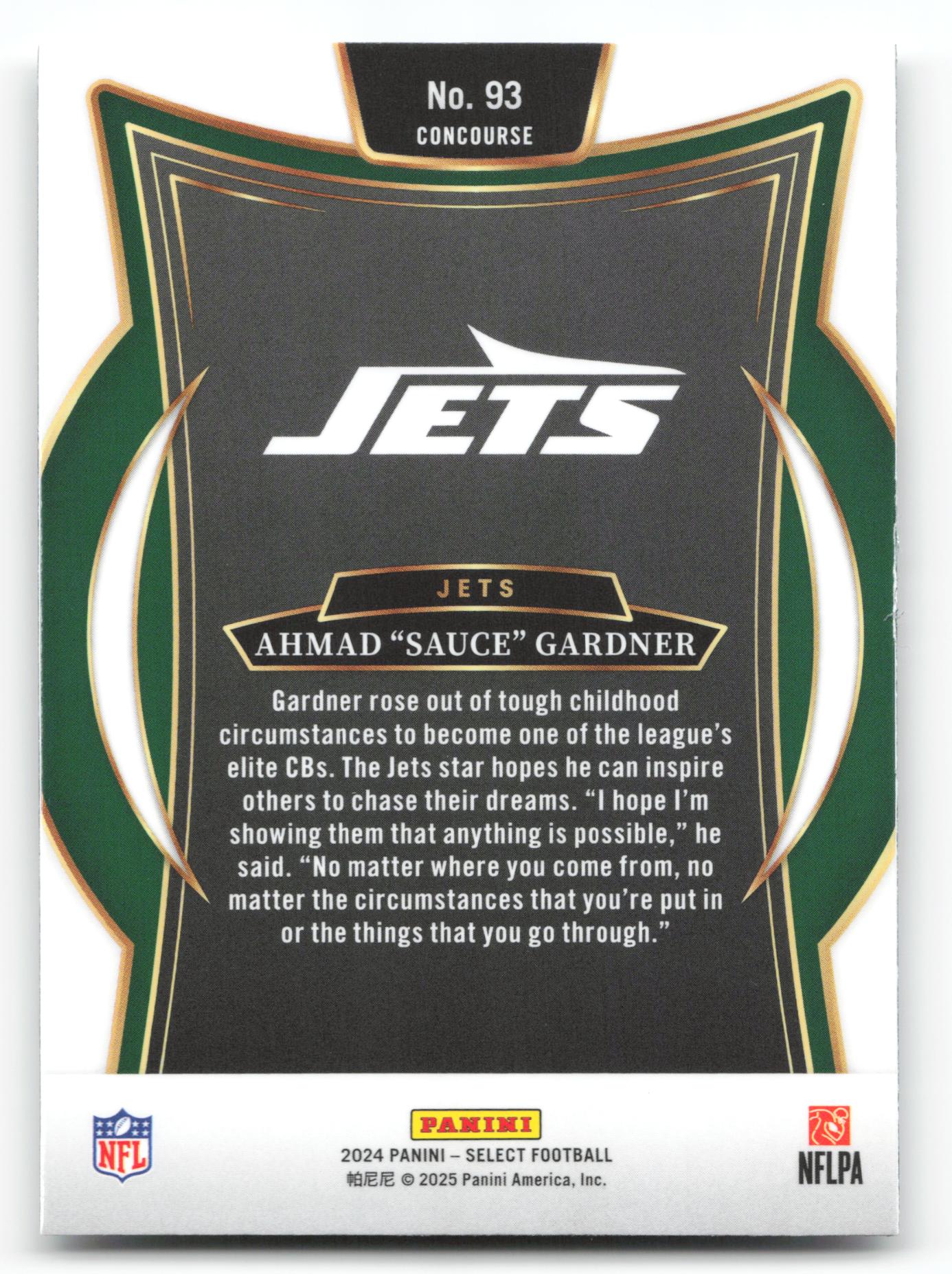 Ahmad "Sauce" Gardner - #93 - 2024 Panini Select - Panini