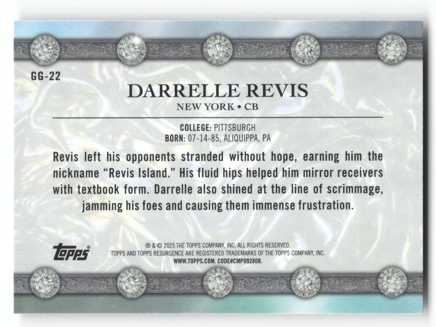 Darrelle Revis - #GG-22 - 2024 Topps Resurgence - Topps