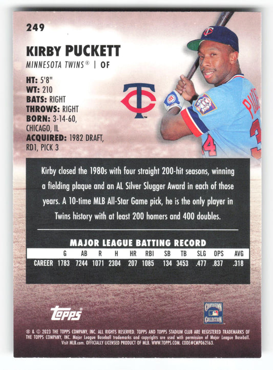Kirby Puckett - #249 - 2023 Stadium Club - Topps
