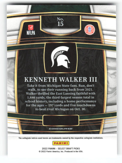 Kenneth Walker III - #15 - 2022 Panini Select Draft Picks - Panini